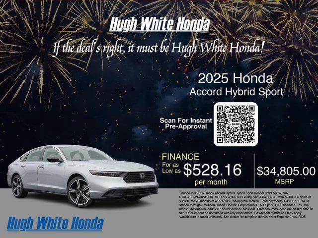 new 2025 Honda Accord Hybrid car, priced at $34,105