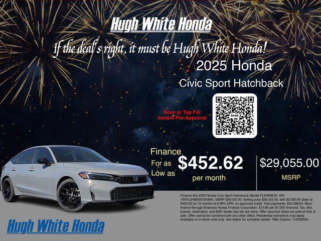 new 2025 Honda Civic car, priced at $28,555