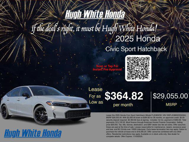 new 2025 Honda Civic car, priced at $28,555