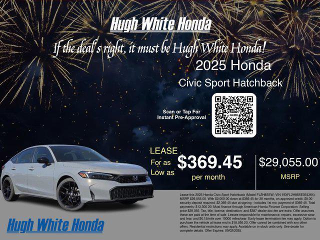 new 2025 Honda Civic car, priced at $29,055