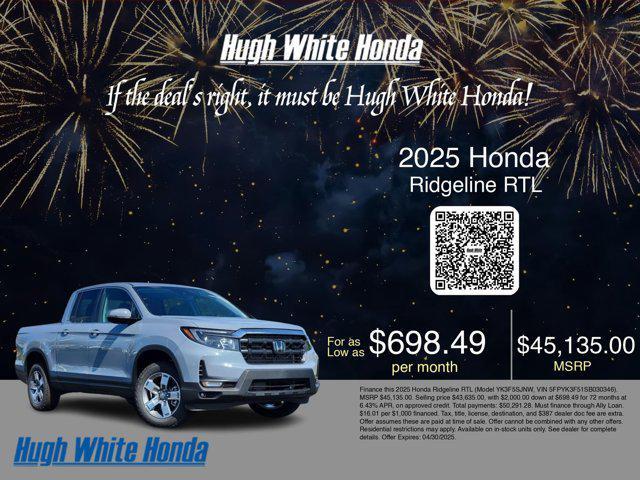new 2025 Honda Ridgeline car, priced at $43,135