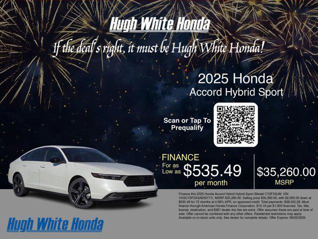 new 2025 Honda Accord Hybrid car, priced at $35,260