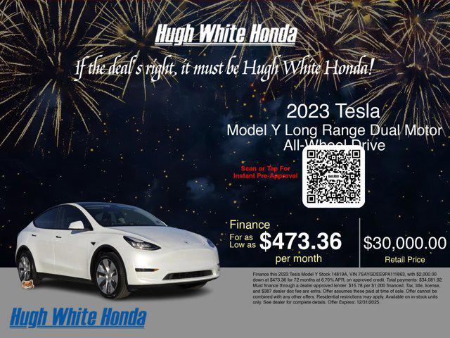 used 2023 Tesla Model Y car, priced at $29,890