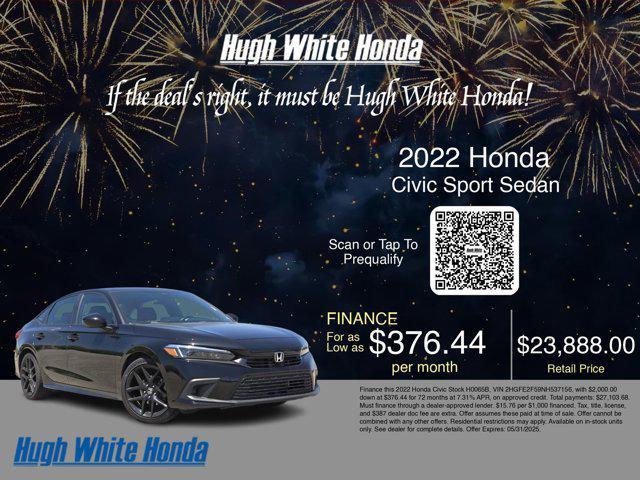 used 2022 Honda Civic car, priced at $23,888