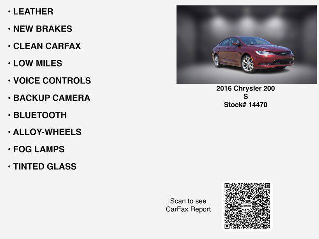 used 2016 Chrysler 200 car, priced at $10,988