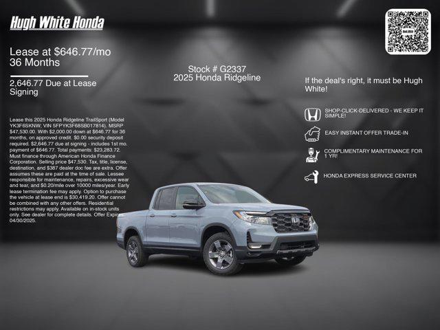 new 2025 Honda Ridgeline car, priced at $45,530