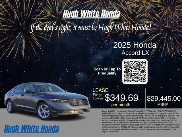 new 2025 Honda Accord car, priced at $29,445