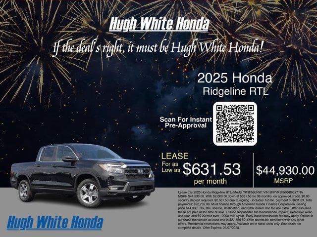 new 2025 Honda Ridgeline car, priced at $42,930