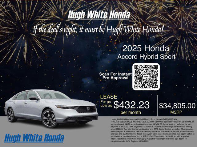 new 2025 Honda Accord Hybrid car, priced at $34,105