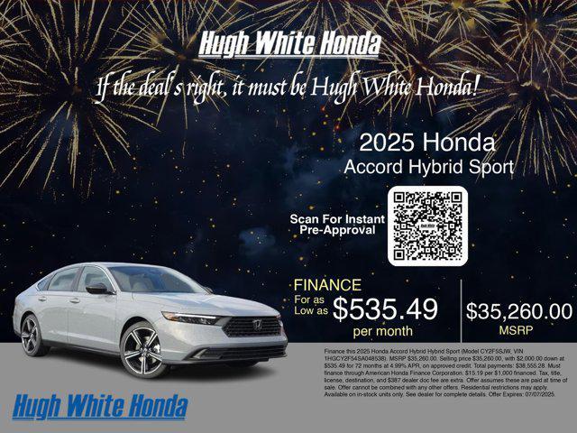new 2025 Honda Accord Hybrid car, priced at $34,560