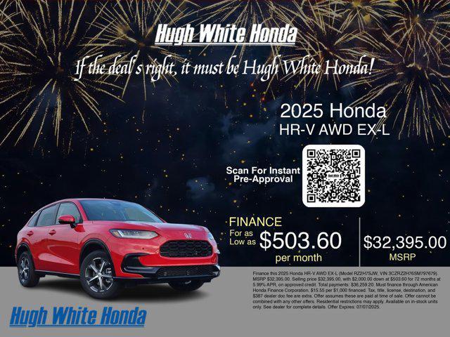 new 2025 Honda HR-V car, priced at $32,395