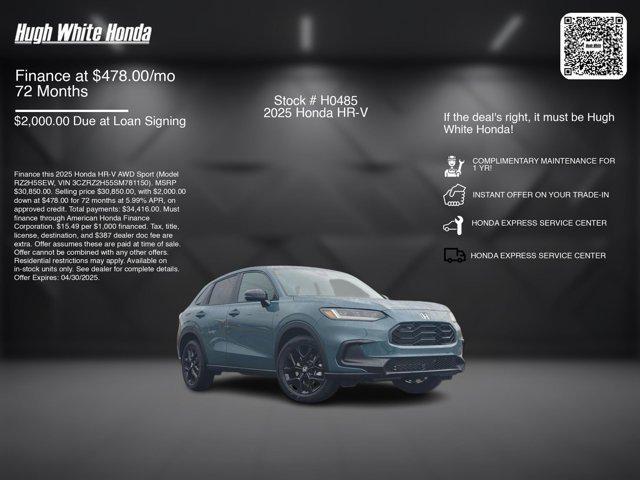 new 2025 Honda HR-V car, priced at $30,850