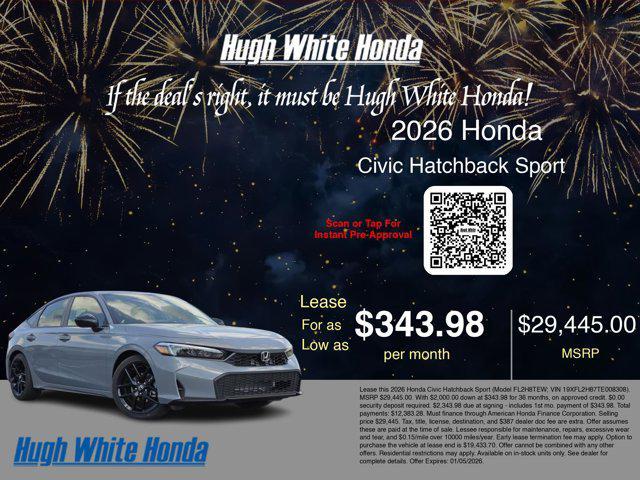 new 2026 Honda Civic car, priced at $29,445