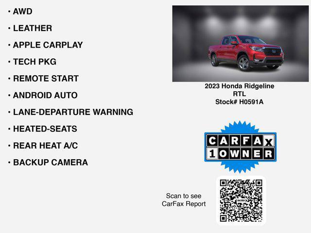 used 2023 Honda Ridgeline car, priced at $31,179