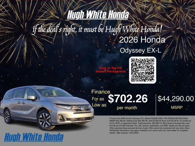 new 2026 Honda Odyssey car, priced at $44,290