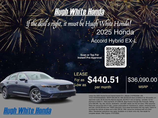 new 2025 Honda Accord Hybrid car, priced at $35,390
