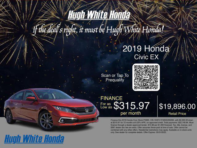 used 2019 Honda Civic car, priced at $19,896