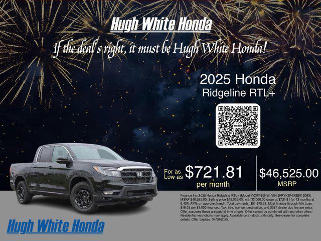 new 2025 Honda Ridgeline car, priced at $44,525