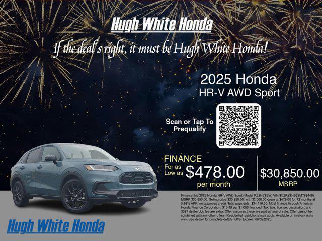 new 2025 Honda HR-V car, priced at $30,850