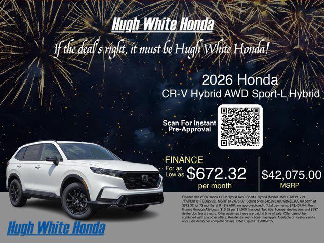 new 2026 Honda CR-V Hybrid car, priced at $42,075