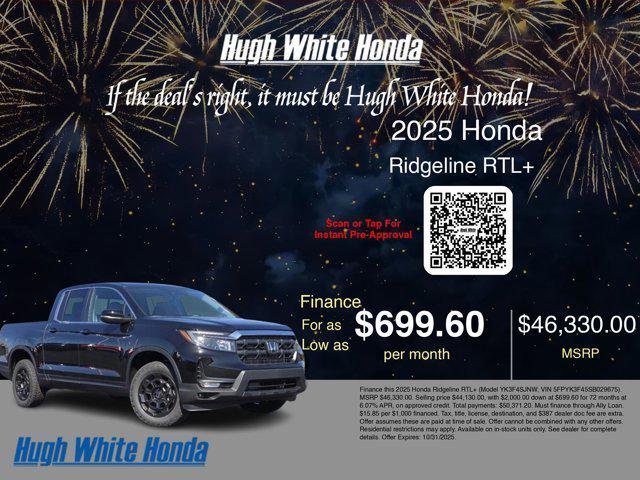 new 2025 Honda Ridgeline car, priced at $44,330