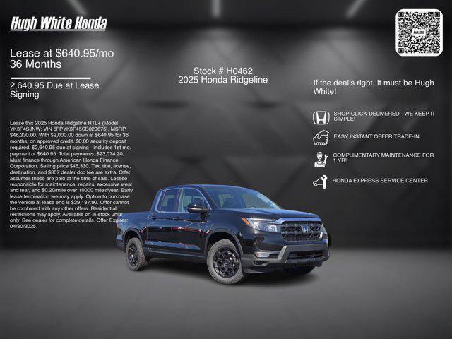 new 2025 Honda Ridgeline car, priced at $44,330