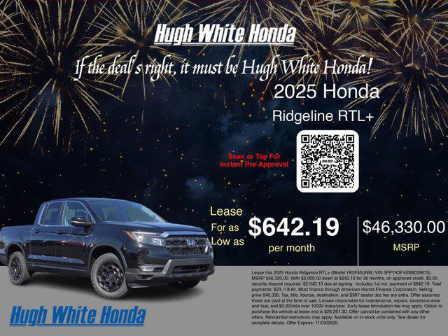 new 2025 Honda Ridgeline car, priced at $44,330