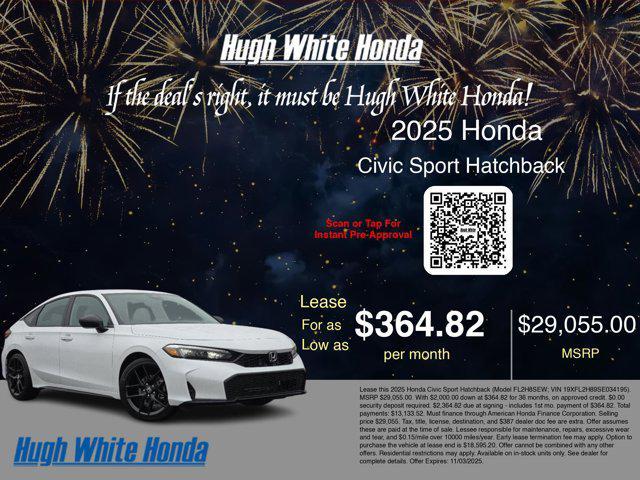 new 2025 Honda Civic car, priced at $29,055