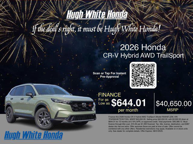 new 2026 Honda CR-V Hybrid car, priced at $40,650