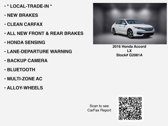 used 2016 Honda Accord car, priced at $17,210