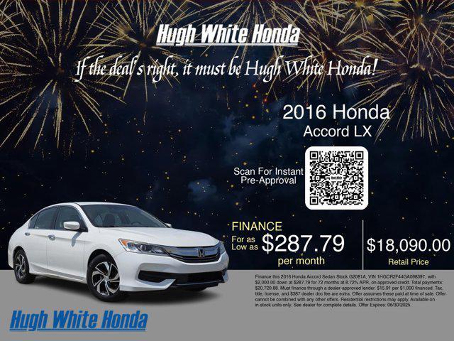 used 2016 Honda Accord car, priced at $17,210