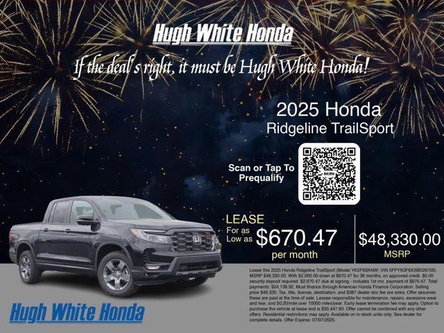 new 2025 Honda Ridgeline car, priced at $46,330
