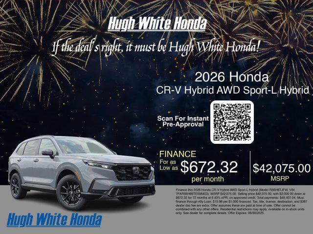new 2026 Honda CR-V Hybrid car, priced at $42,075
