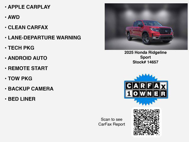 used 2025 Honda Ridgeline car, priced at $33,765