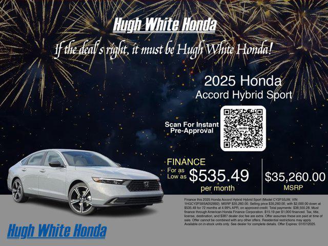new 2025 Honda Accord Hybrid car, priced at $34,560