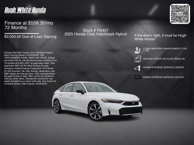new 2025 Honda Civic Hybrid car, priced at $34,755