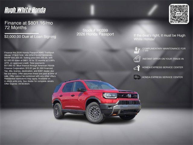 new 2026 Honda Passport car, priced at $50,355