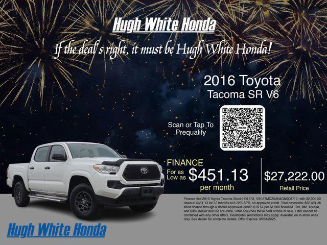 used 2016 Toyota Tacoma car, priced at $27,222