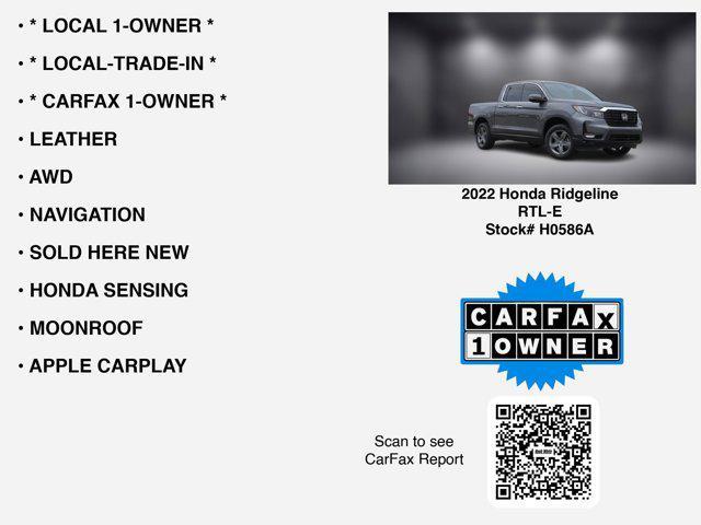 used 2022 Honda Ridgeline car, priced at $33,065