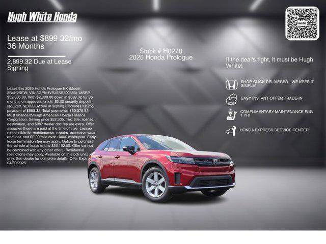 new 2025 Honda Prologue car, priced at $52,305