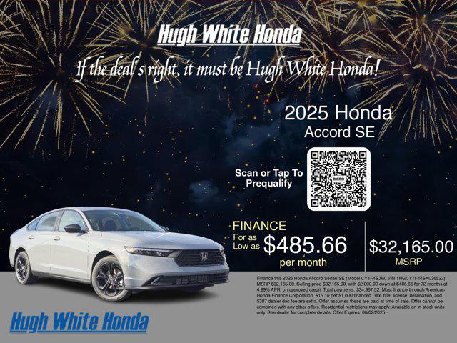 new 2025 Honda Accord car, priced at $32,165