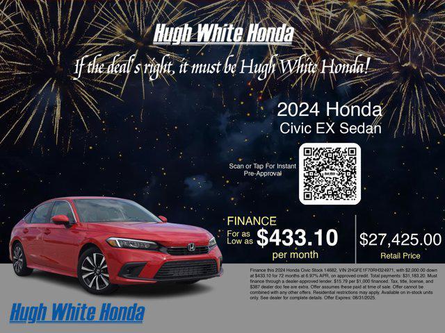 used 2024 Honda Civic car, priced at $27,425