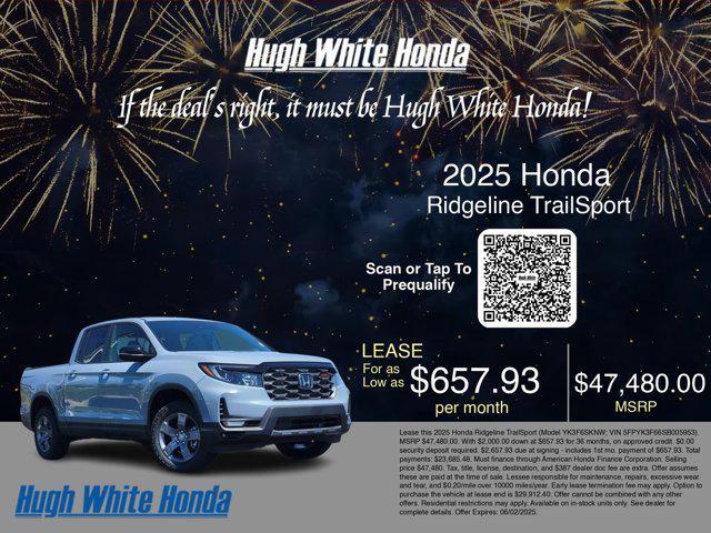 new 2025 Honda Ridgeline car, priced at $45,480