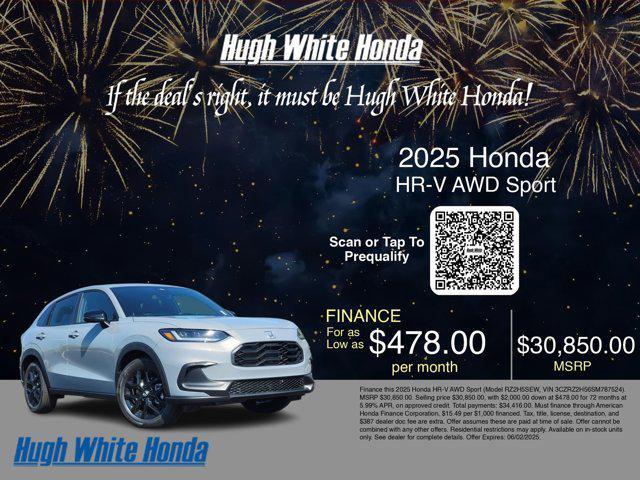 new 2025 Honda HR-V car, priced at $30,850