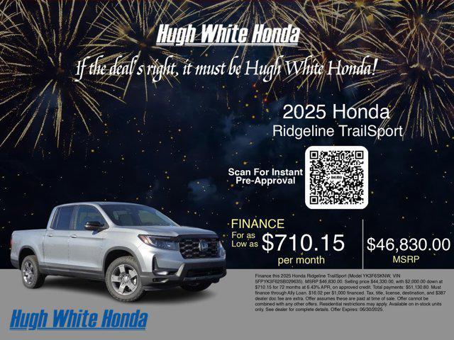 new 2025 Honda Ridgeline car, priced at $44,830