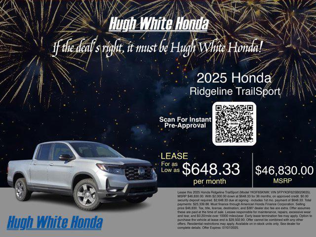new 2025 Honda Ridgeline car, priced at $44,830