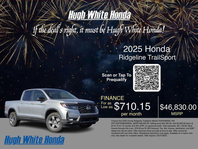 new 2025 Honda Ridgeline car, priced at $44,830