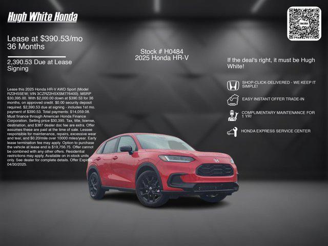 new 2025 Honda HR-V car, priced at $30,395