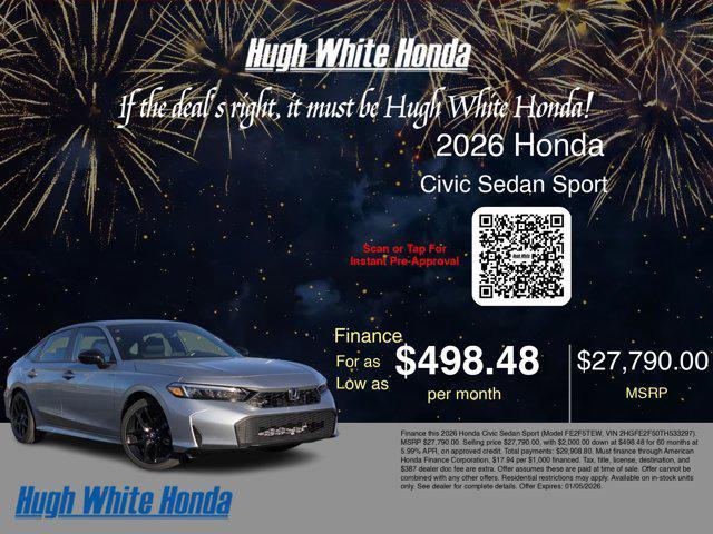 new 2026 Honda Civic car, priced at $27,790
