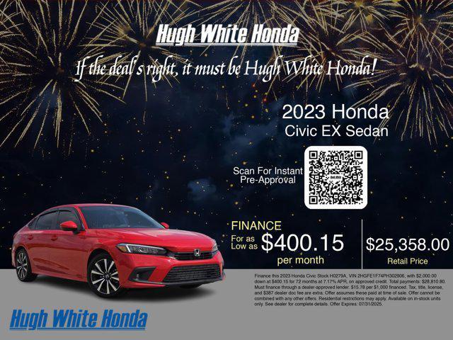 used 2023 Honda Civic car, priced at $25,550